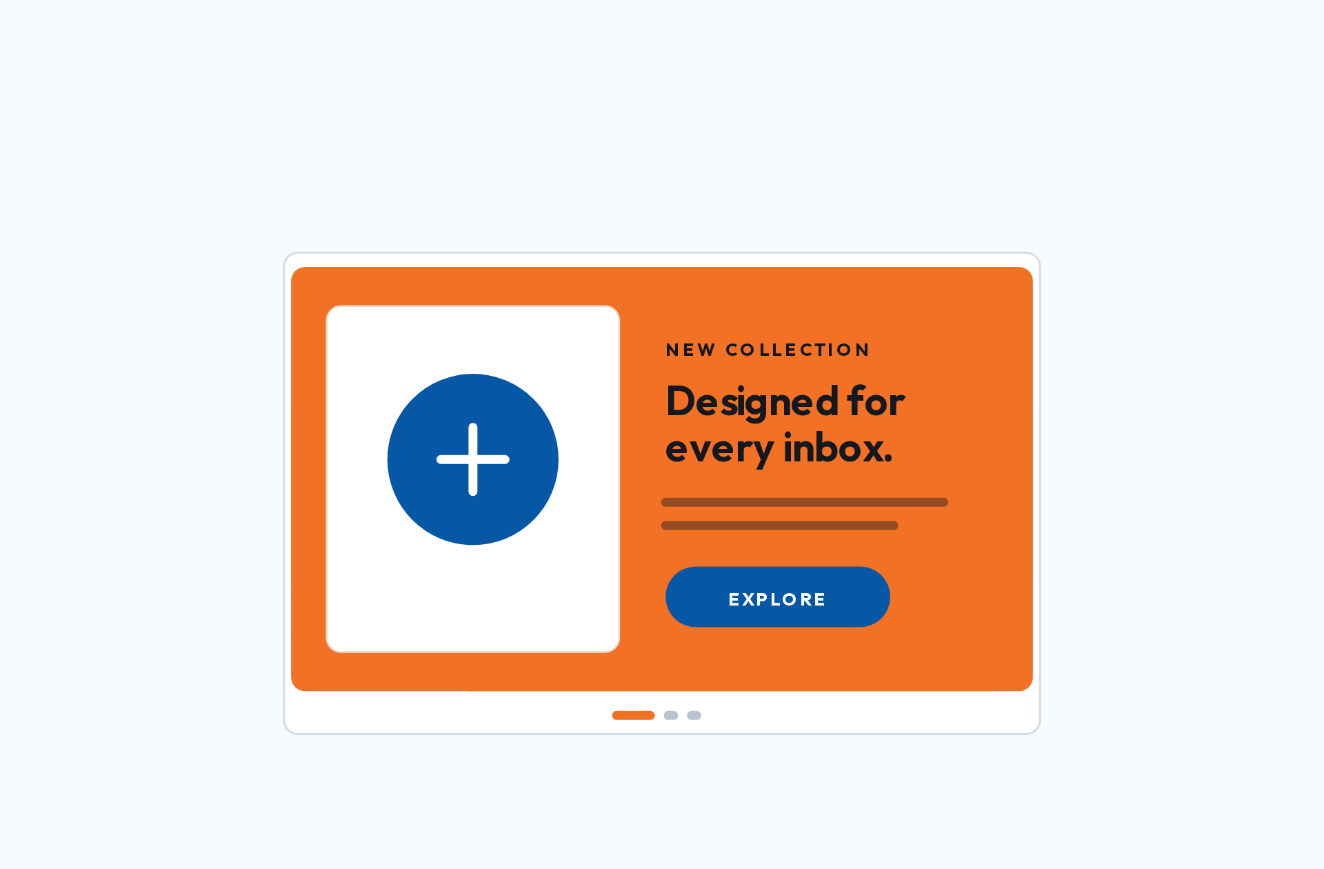 Three refined promotional cards sliding horizontally with synchronized pagination. Three refined promotional cards sliding horizontally with synchronized pagination.