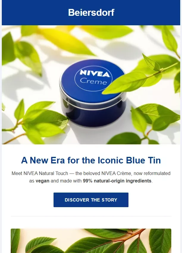 Beiersdorf skincare newsletter template preview