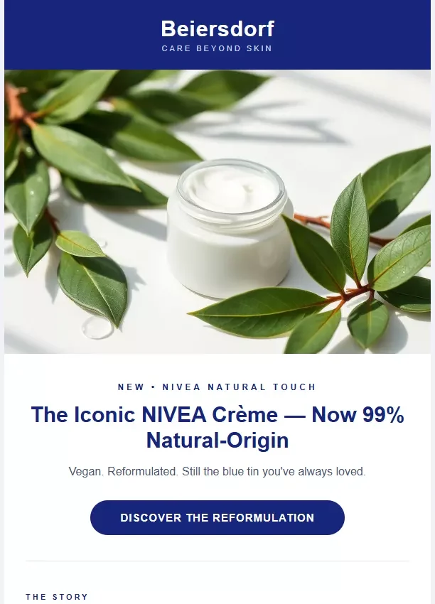 Nivea Natural Touch newsletter template preview