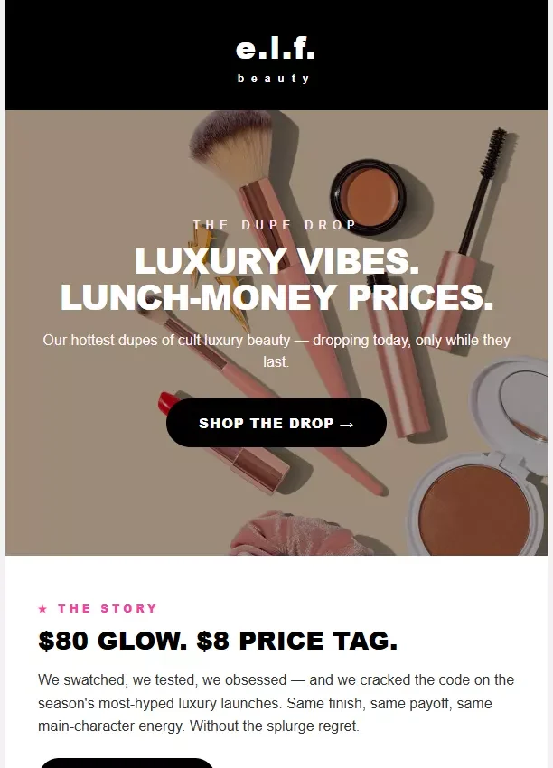 E.L.F beauty newsletter template preview