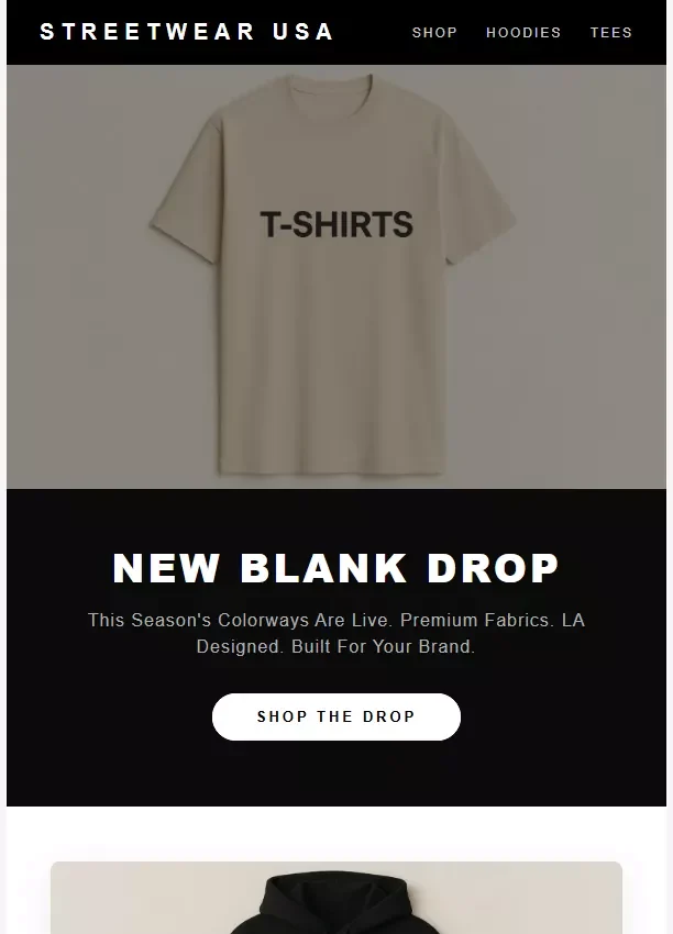 Streetwear USA newsletter template preview